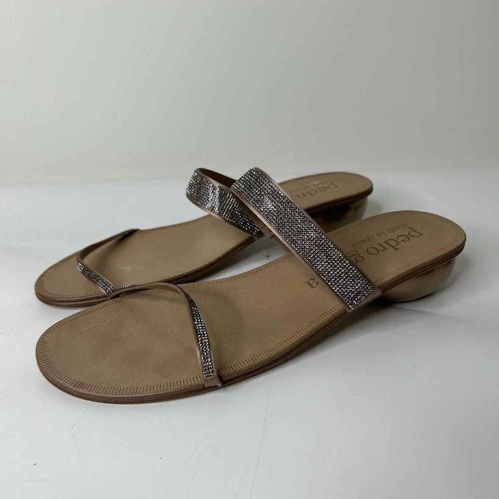Pedro Garcia Zayna Sandals 41 US 10.5 Embellished Straps Leather Made In Spain